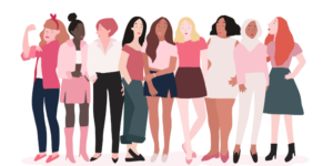 ilustração mundo dos eventos mais feminino diversas etnias